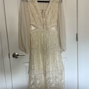 Alexis Cream Long Sleeve Bishop Sundress